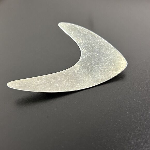 Vintage MCM Beau Sterling Boomerang Brooch Pin Mid Century Modern - Picture 2 of 8